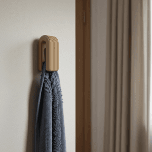 Minimal Wall Hook – Modern Ribbed Design