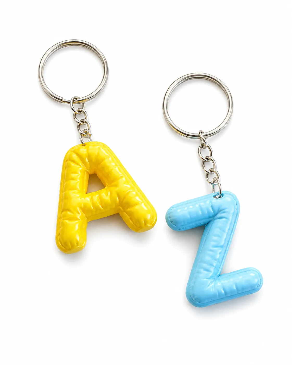 Puffy Letter Keychain – Personalized 3D Balloon Alphabet Charm (A–Z)